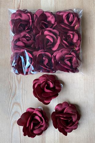 Claret Red Bridal Henna Hand Rose 12 Pcs