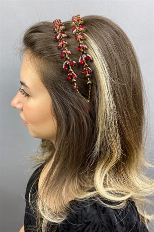 Claret Red Alpha Henna Bridal Crown