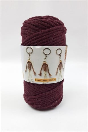 Bordo İnce Büklüm Makrome