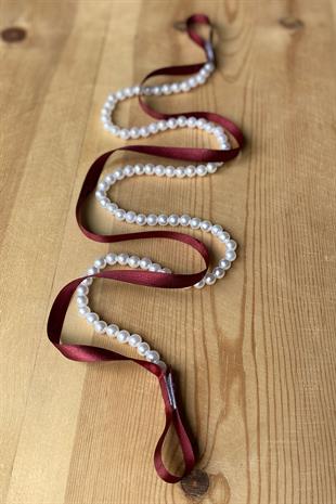 Maroon Pearl Promise Engagement Ribbon