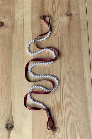 Maroon Pearl Promise Engagement Ribbon