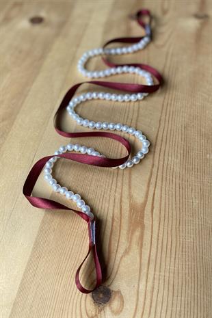 Maroon Pearl Promise Engagement Ribbon