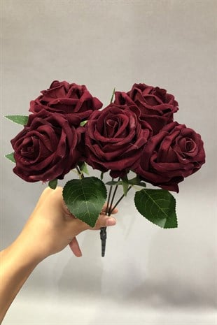 Bordo Kadife Yapay Gül