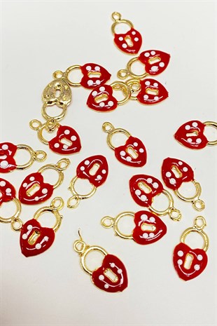 قلادة على شكل قلب أحمر كلاريت 1 قطعة