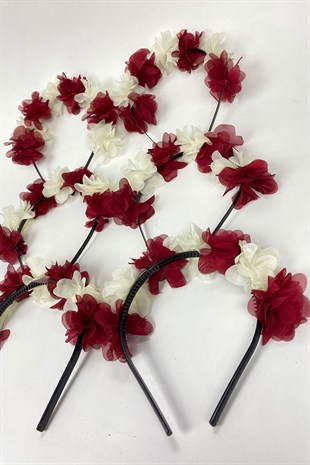 Claret Red Laser Flower Bridesmaid Tiara and Gift Child Tiara 6 pcs