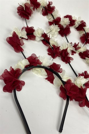 Claret Red Laser Flower Bridesmaid Tiara and Gift Child Tiara 6 pcs