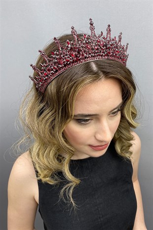 Bordo Leonis Model Gelin Kına Tacı