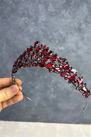 Bordo Lessa Tasarım Gelin Kına Tacı