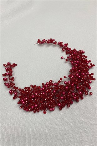 Claret Red Lisa Model Bride Henna Crown