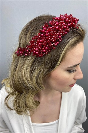 Claret Red Lisa Model Bride Henna Crown