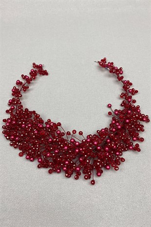 Claret Red Lisa Model Bride Henna Crown