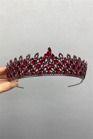 Claret Red Mia Stone Henna Bridal Crown