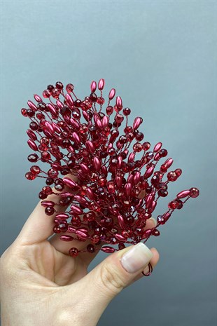 Bordo Mila Gelin Saç Aksesuarı