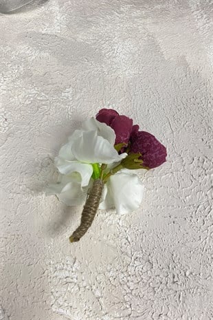 Burgundy Hydrangea Peony Bridal Hand Bouquet Hair Accessory and Boutonniere