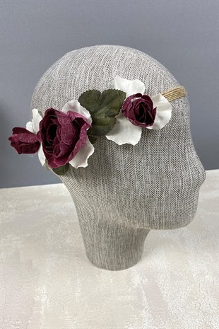 Burgundy Hydrangea Peony Bridal Hand Bouquet Hair Accessory and Boutonniere