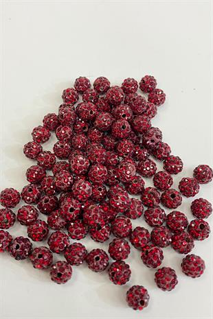 خرز حجر عنابي لامع 8 ملم