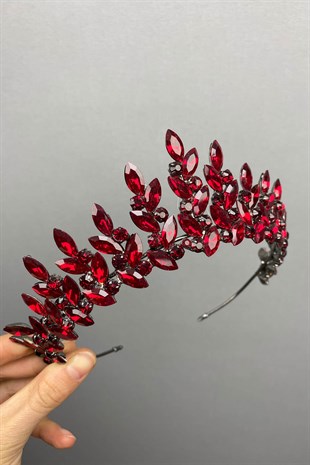 Burgundy Color Bridal Henna Crown