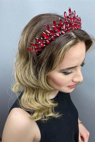 Burgundy Color Bridal Henna Crown