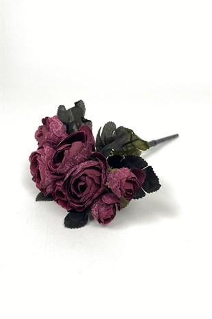 Bordo Şakayık Eren Gül Yapay Çiçek 1 Demet