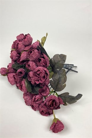 Bordo Şakayık Eren Gül Yapay Çiçek 3 Demet