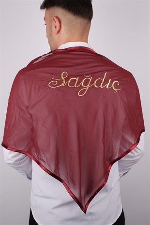 Bordo Sim Nakışlı Sağdıç Örtüsü