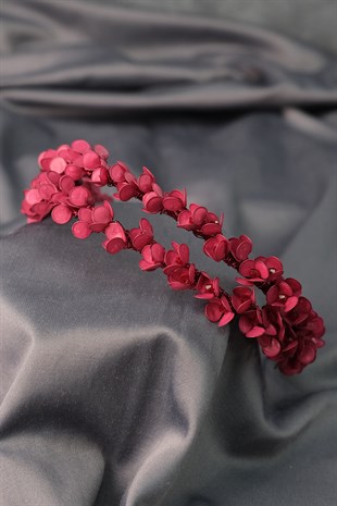 Claret Red Water Enamel Beaded Bridal Henna Crown