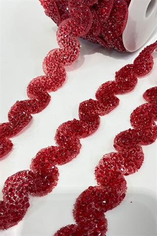 Burgundy Waterway Pattern Iron-on Strip Applique