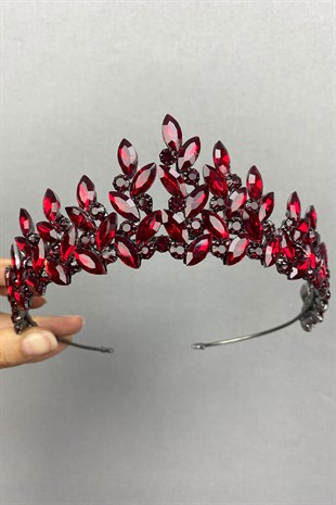 Claret Red Subra Model Bridal Henna Crown