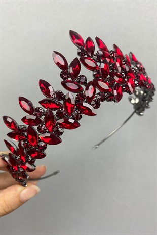 Claret Red Subra Model Bridal Henna Crown