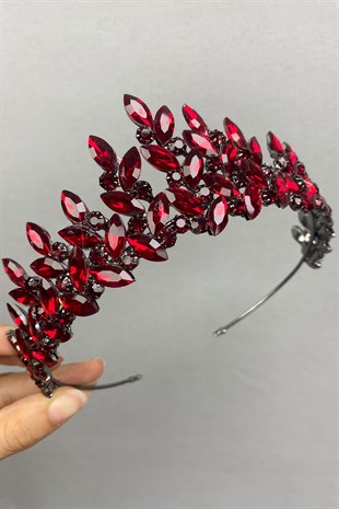 Claret Red Subra Model Bridal Henna Crown