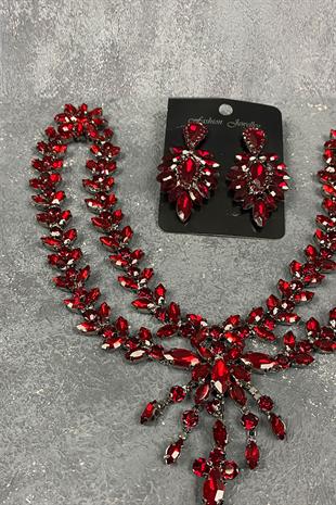 Sultan Crown Bridal Henna Hair Accessory And Evening Dress Earring Set With Stones