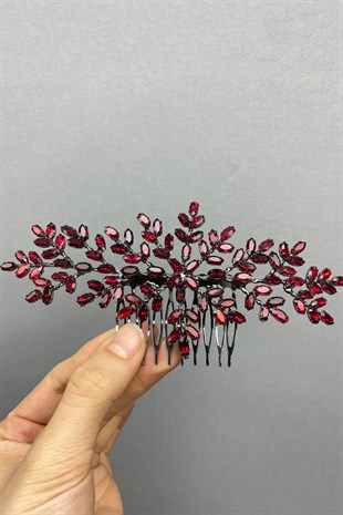 Claret Red Scalloped Hairclip Hair Accessory