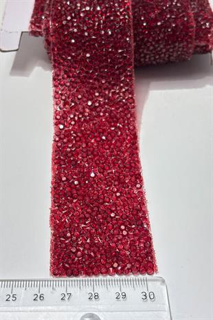 Bordo Ütüyle Yapışan Şerit Taş Boncuk 4 Cm