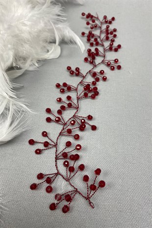 إكسسوار تاج الزفاف مطرز بورجوندي فيلا