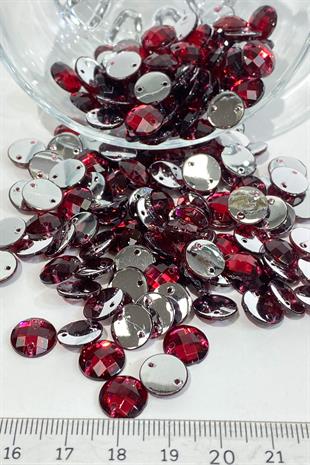 Bordo Yuvarlak Dikme Plastik Taş Boncuk 10 Gr