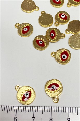 Claret Red Evil Eye Bead Pendant 1 Piece