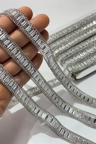 Boru Boncuklu Ütüyle Yapışan Şerit Taş