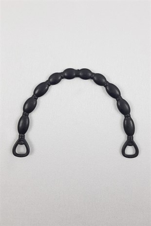 Burgulu Düz Siyah Çanta Sapı