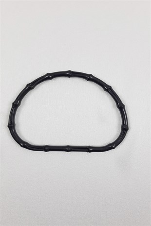 Burgulu Siyah Oval Çanta Sapı