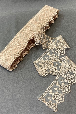 Büyük Çiçekli Kenar Güpür Dantel Fisto 9 mt