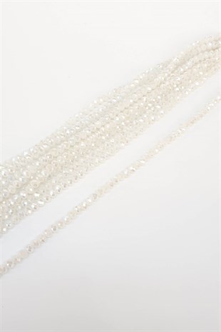 Buzlu Beyaz Kristal Boncuk 8 mm