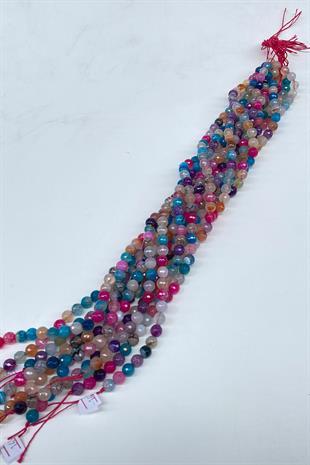 Çakra Ceyt Doğal Taş Dizi Fasetli Kesim 8 mm