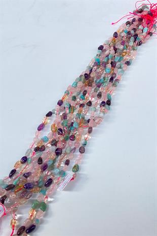 Çakra Doğal Taş Dizi Mercimek Kesim