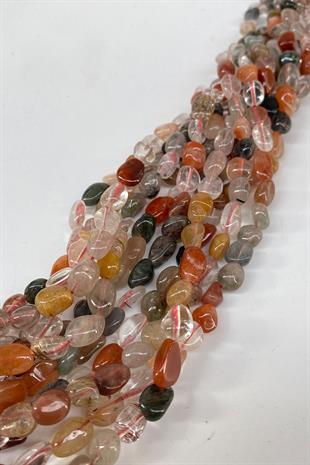 Çakra Doğal Taş Dizi Mercimek Kesim