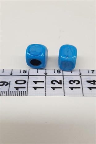 Glass Square Blue Jewelry Bead