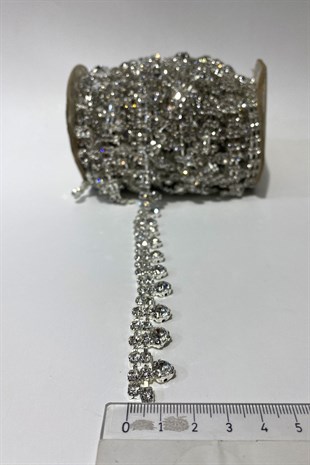 Glass Oval Stone Shiny Evening Dress with Stone Stripe
