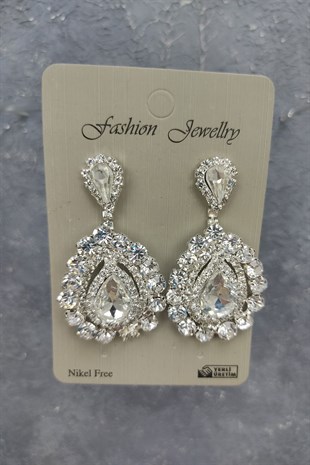 Canis Model Gelin Tacı Ve MekikTaşlı Küpe