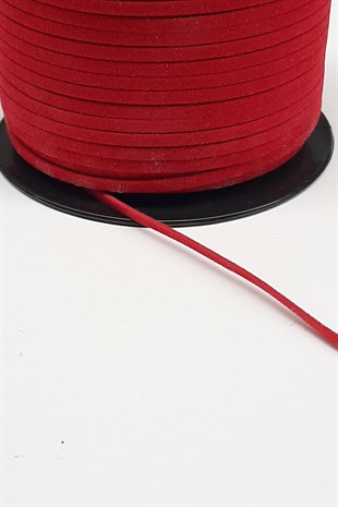 Canlı kırmızı Süet ip