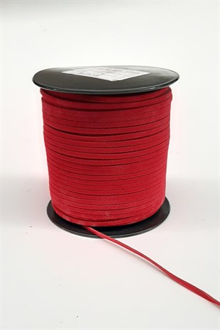 Canlı kırmızı Süet ip