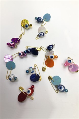 Colorful Sequin Hook and Pin Evil Eye Beads